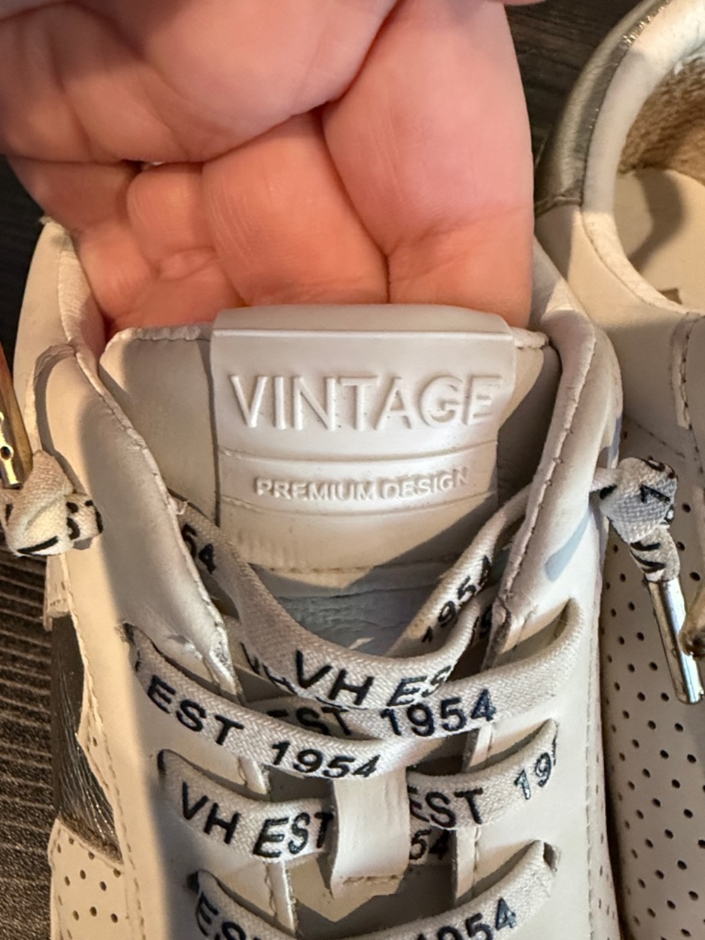 Vintage Havana White Sneakers with Metallic Star Accent - Picture 7 of 7